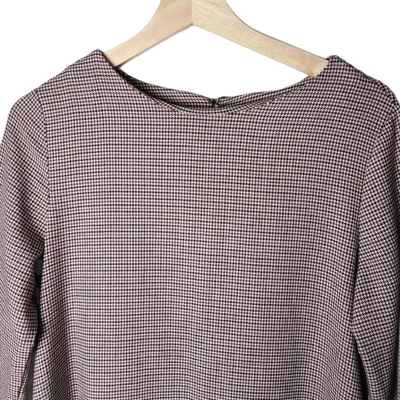 Zara Basic red houndstooth long-sleeve dress - Picture 2 of 11